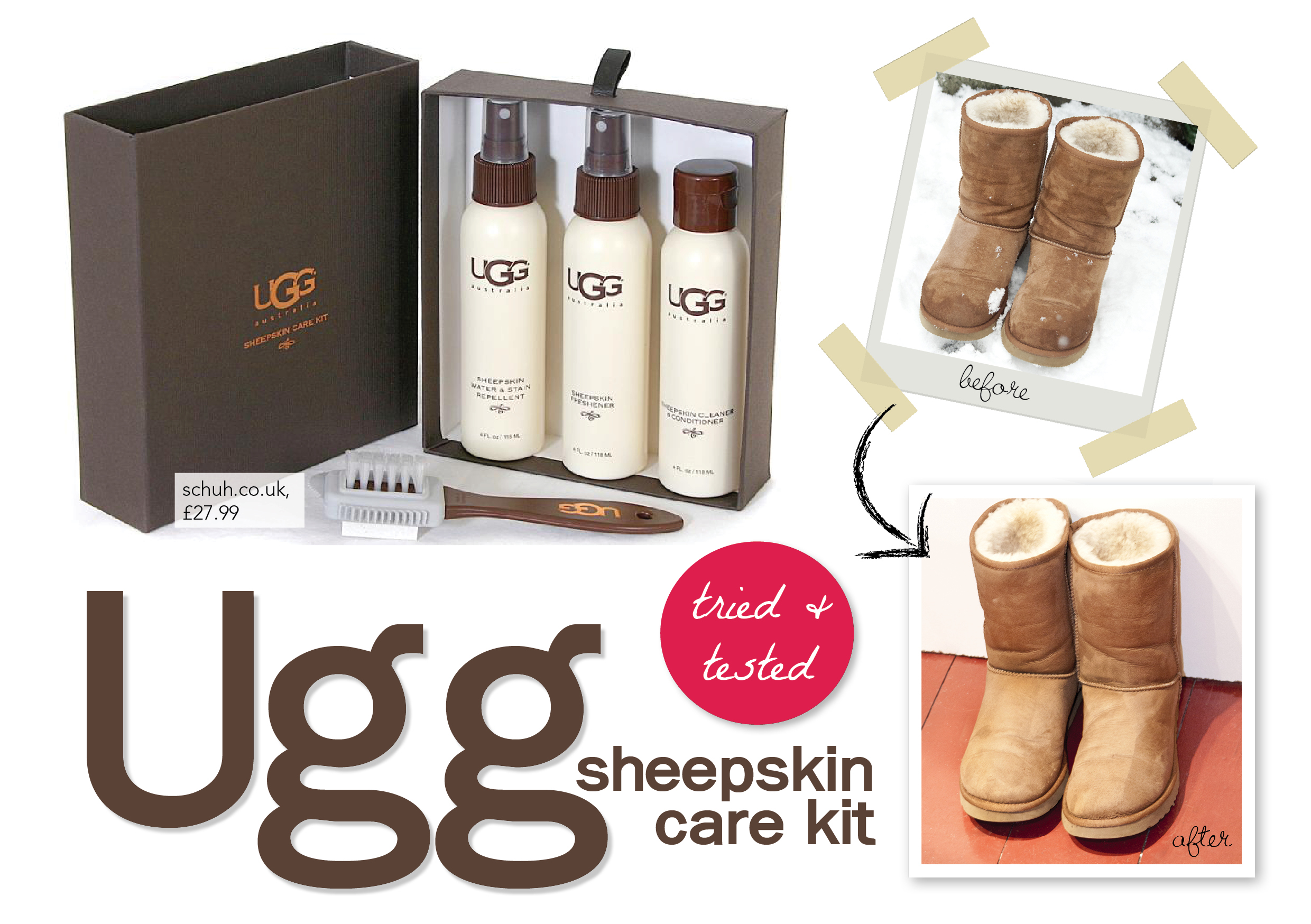 ugg sheepskin care kit how to use